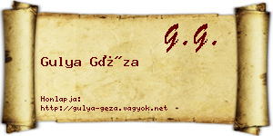 Gulya Géza névjegykártya